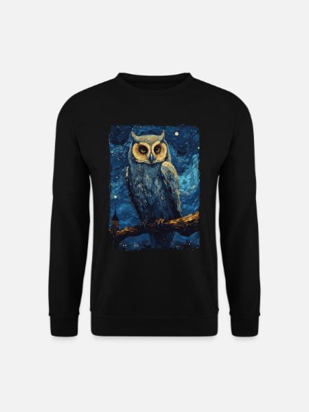 Owl Starry Night - Unisex Sweatshirt - black