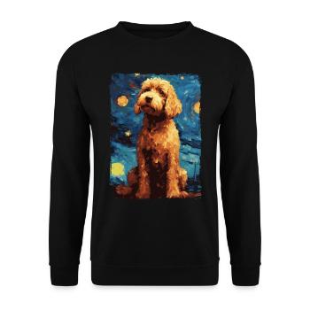 Lagotto Romagnolo Nuit étoilée - Sweat-shirt Unisexe - noir - Devant - Alina (178cm) & Michal (187cm)