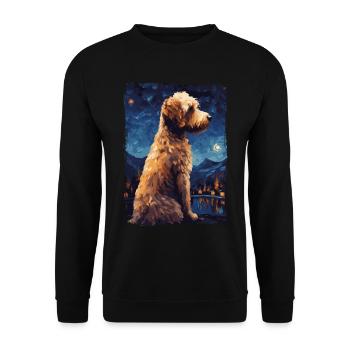 Lagotto Romagnolo Nuit étoilée - Sweat-shirt Unisexe - noir - Devant - Alina (178cm) & Michal (187cm)
