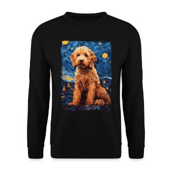 Lagotto Romagnolo Nuit étoilée - Sweat-shirt Unisexe - noir - Devant - Alina (178cm) & Michal (187cm)