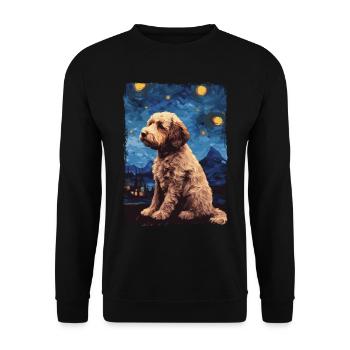 Lagotto Romagnolo Nuit étoilée - Sweat-shirt Unisexe - noir - Devant - Alina (178cm) & Michal (187cm)