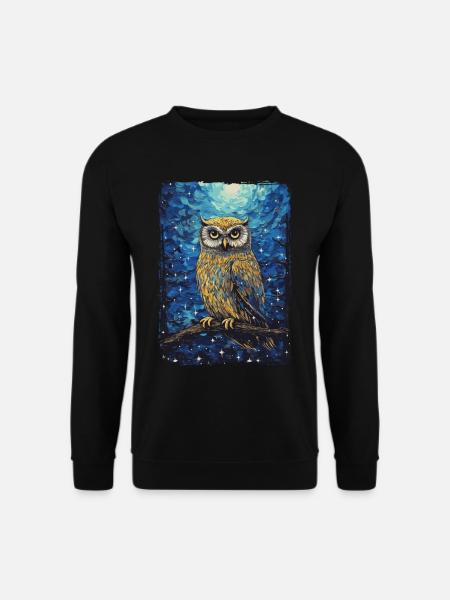 Owl Starry Night - Unisex Sweatshirt - black