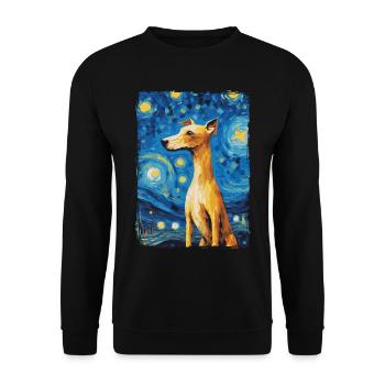 Lévrier italien Nuit étoilée - Sweat-shirt Unisexe - noir - Devant - Alina (178cm) & Michal (187cm)