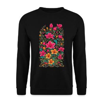 Lys Décoration Florale Esthétique Vintage Streetwear - Sweat-shirt Unisexe - noir - Devant - Alina (178cm) & Michal (187cm)