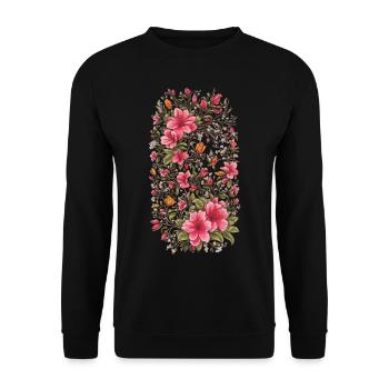 Lilies Floral Decoration Vintage Aesthetic Streetwear - Unisex Sweatshirt - black - Front - Alina (178cm) & Michal (187cm)