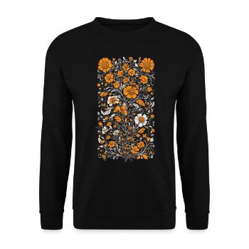 Streetwear Design Floral Decoration Vintage Aesthetic - Unisex Sweatshirt - black - Front - Alina (178cm) & Michal (187cm)