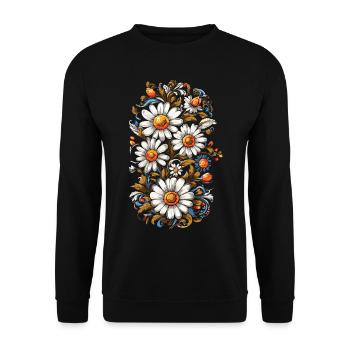 Chamomile Vintage Floral Design Aesthetic Streetwear - Unisex Sweatshirt - black - Front - Alina (178cm) & Michal (187cm)