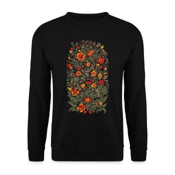 Streetwear Esthétique Décoration Florale Design Vintage - Sweat-shirt Unisexe - noir - Devant - Alina (178cm) & Michal (187cm)