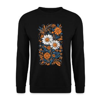 Chamomile Vintage Floral Design Aesthetic Decoration - Unisex Sweatshirt - black - Front - Alina (178cm) & Michal (187cm)