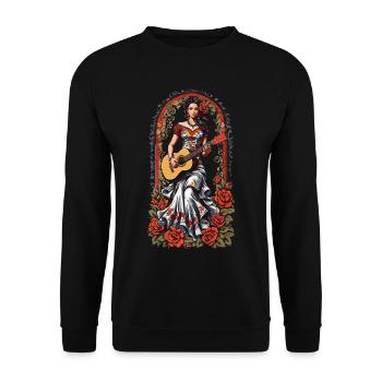 Iconic Guitarist Design Musician Aesthetic - Unisex Sweatshirt - black - Front - Alina (178cm) & Michal (187cm)