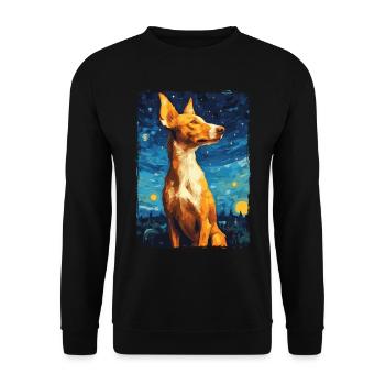 Podenco Starry Night - Unisex Sweatshirt - black - Front - Alina (178cm) & Michal (187cm)