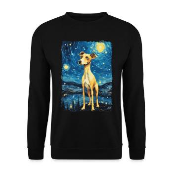 Lévrier italien Nuit étoilée - Sweat-shirt Unisexe - noir - Devant - Alina (178cm) & Michal (187cm)