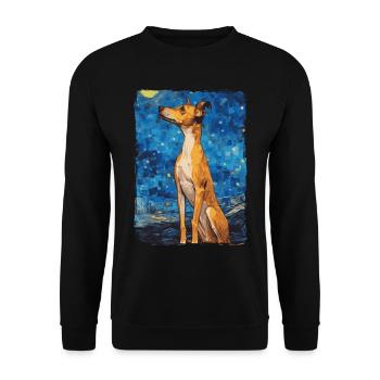 Lévrier italien Nuit étoilée - Sweat-shirt Unisexe - noir - Devant - Alina (178cm) & Michal (187cm)