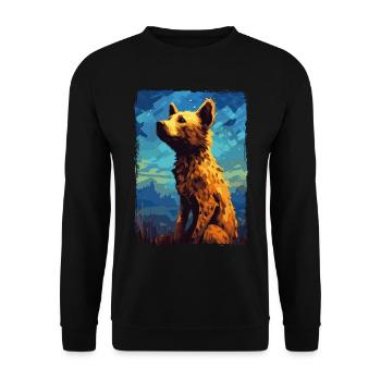 Hyäne Starry Night - Unisex Pullover - Schwarz - Vorne - Alina (178cm) & Michal (187cm)