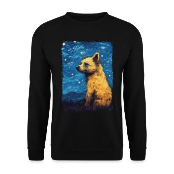 Hyäne Starry Night - Unisex Pullover - Schwarz - Vorne - Alina (178cm) & Michal (187cm)