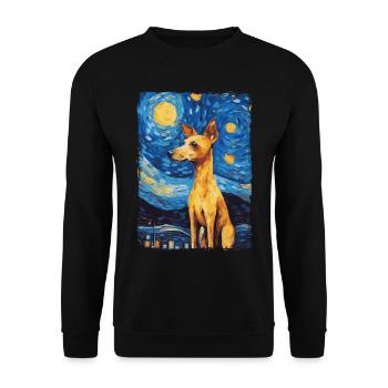 Lévrier italien Nuit étoilée - Sweat-shirt Unisexe - noir - Devant - Alina (178cm) & Michal (187cm)