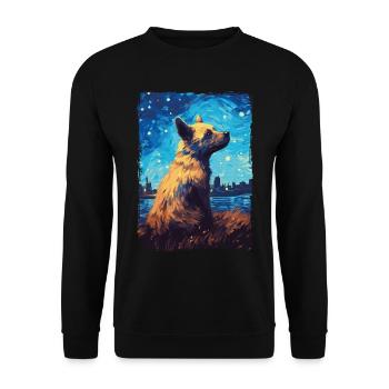 Hyäne Starry Night - Unisex Pullover - Schwarz - Vorne - Alina (178cm) & Michal (187cm)