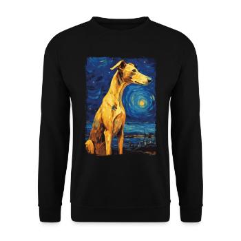 Galgo Espanol Starry Night - Unisex Sweatshirt - black - Front - Alina (178cm) & Michal (187cm)