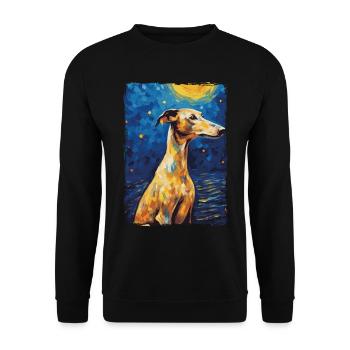 Galgo Espanol Starry Night - Unisex Sweatshirt - black - Front - Alina (178cm) & Michal (187cm)