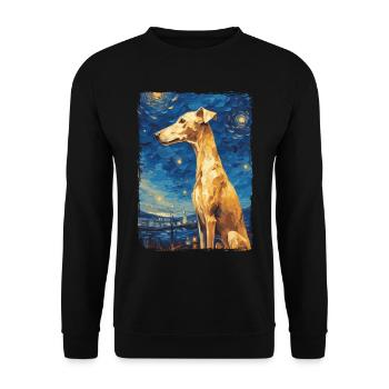 Galgo Español Starry Night - Unisex Sweatshirt - black - Front - Alina (178cm) & Michal (187cm)