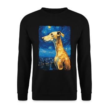 Galgo Español Starry Night - Unisex Sweatshirt - black - Front - Alina (178cm) & Michal (187cm)