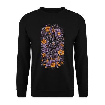 Floral Decoration Vintage Aesthetic Design - Unisex Sweatshirt - black - Front - Alina (178cm) & Michal (187cm)