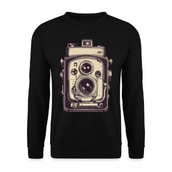 Appareil photo Vintage esthétique photographe rétro - Sweat-shirt Unisexe - noir - Devant - Alina (178cm) & Michal (187cm)