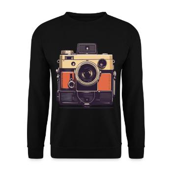Appareil photo Vintage esthétique photographe rétro - Sweat-shirt Unisexe - noir - Devant - Alina (178cm) & Michal (187cm)
