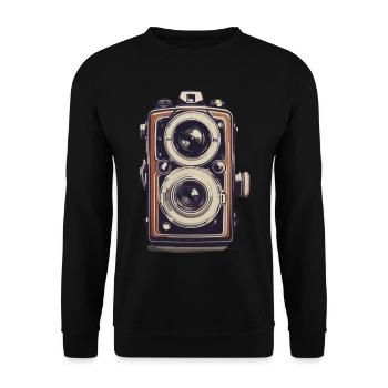 Appareil photo Vintage esthétique photographe rétro - Sweat-shirt Unisexe - noir - Devant - Alina (178cm) & Michal (187cm)