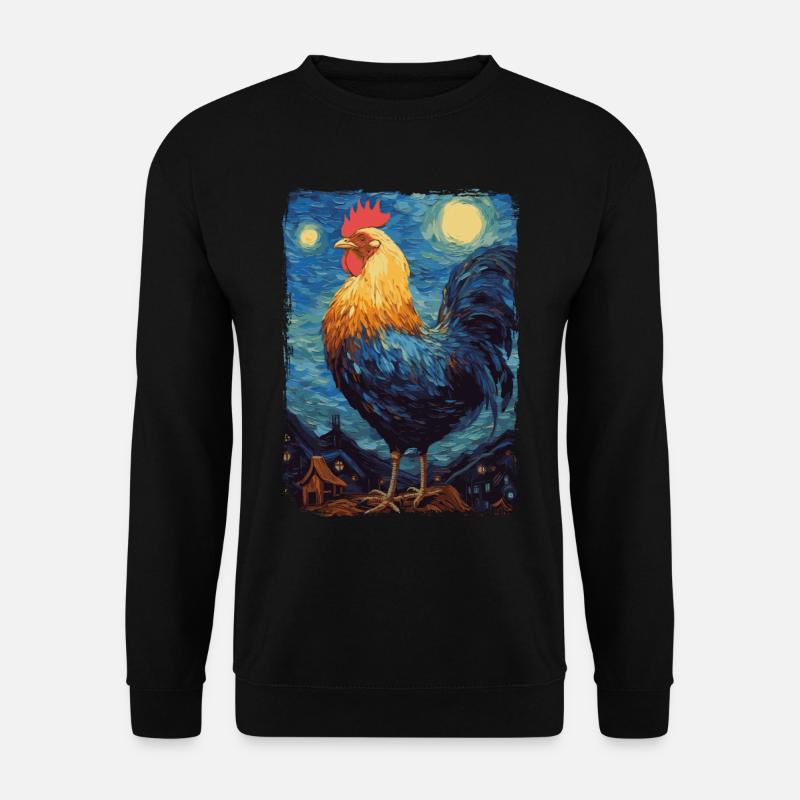 Chicken Starry Night - Unisex Sweatshirt - black