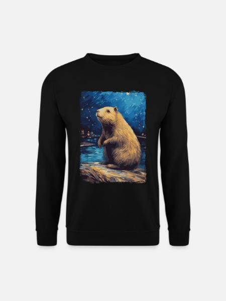 Capybara Nuit étoilée - Sweat-shirt Unisexe - noir