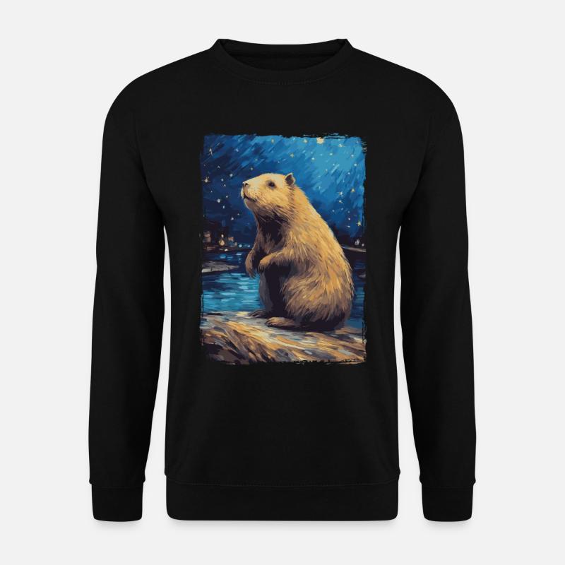 Capybara Nuit étoilée - Sweat-shirt Unisexe - noir