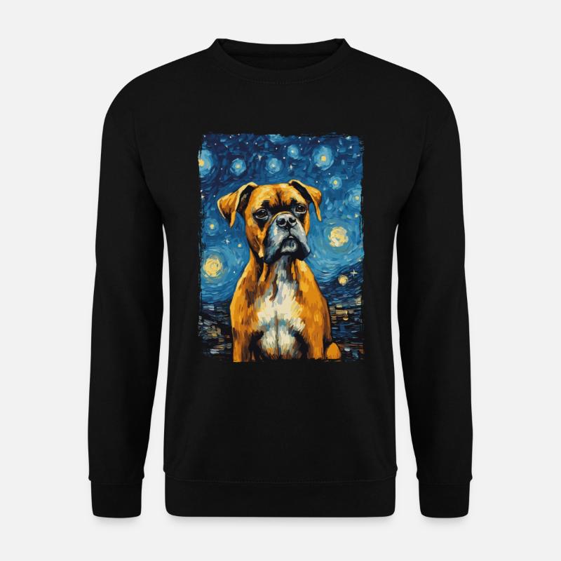 Boxer Starry Night - Unisex Sweatshirt - black