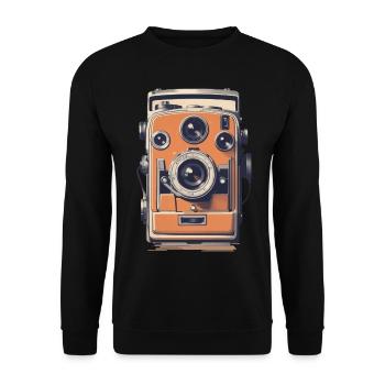 Appareil photo vintage esthétique rétro appareil photo - Sweat-shirt Unisexe - noir - Devant - Alina (178cm) & Michal (187cm)