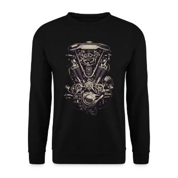 Motor Engineer Motor Vehicle Mechanic Vintage - Unisex Sweatshirt - black - Front - Alina (178cm) & Michal (187cm)