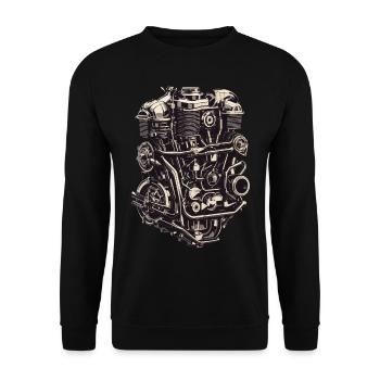 Motor Engineer Motor Vehicle Mechanic Vintage - Unisex Sweatshirt - black - Front - Alina (178cm) & Michal (187cm)
