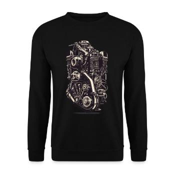 Motor Engineer Motor Vehicle Mechanic Vintage - Unisex Sweatshirt - black - Front - Alina (178cm) & Michal (187cm)