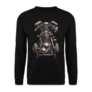 Mécanicien de véhicules à moteur Vintage - Sweat-shirt Unisexe - noir - Devant - Alina (178cm) & Michal (187cm)