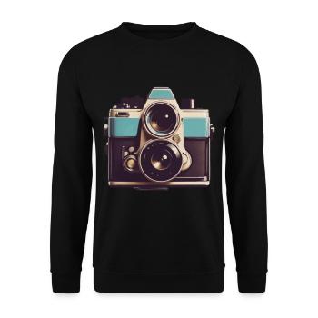 Appareil photo vintage esthétique rétro appareil photo - Sweat-shirt Unisexe - noir - Devant - Alina (178cm) & Michal (187cm)