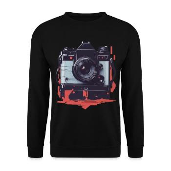 Appareil photo Vintage esthétique photographe rétro - Sweat-shirt Unisexe - noir - Devant - Alina (178cm) & Michal (187cm)