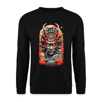 Esthétique Yokai Oni Ukiyo-e Démon japonais - Sweat-shirt Unisexe - noir - Devant - Alina (178cm) & Michal (187cm)