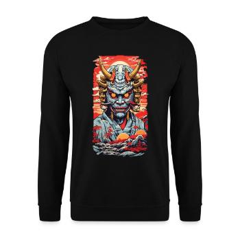 Aesthetics Yokai Oni Ukiyo-E Japanese Demon Style - Unisex Sweatshirt - black - Front - Alina (178cm) & Michal (187cm)