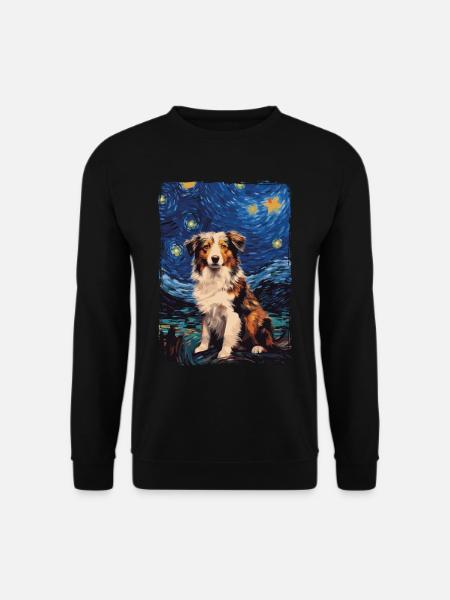 Australischer Hirtenhund Starry Night - Unisex Pullover - Schwarz