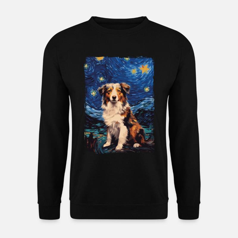 Australischer Hirtenhund Starry Night - Unisex Pullover - Schwarz