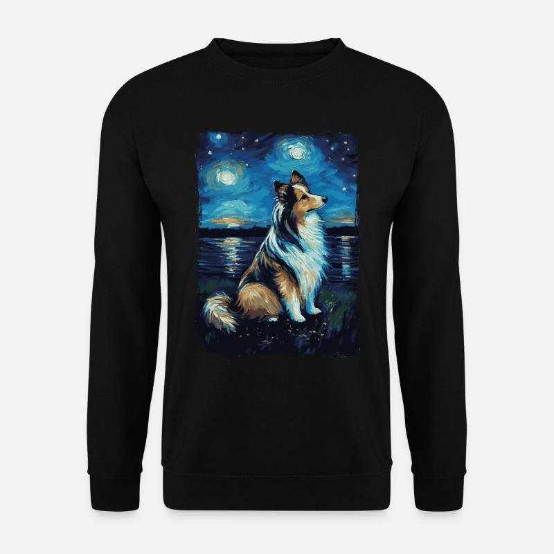 Shetland Schäferhund Starry Night - Unisex Pullover - Schwarz