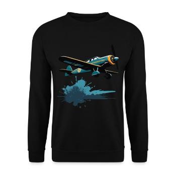 Modèle Avion Pilote Avion Hobby Design - Sweat-shirt Unisexe - noir - Devant - Alina (178cm) & Michal (187cm)