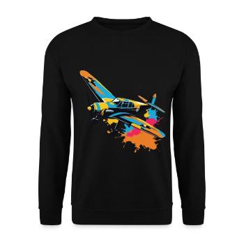 Model Airplane Pilot Airplane Hobby Aesthetic - Unisex Sweatshirt - black - Front - Alina (178cm) & Michal (187cm)