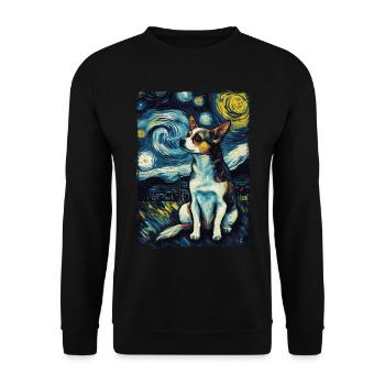 Chihuahua Starry Night - Unisex Pullover - Schwarz - Vorne - Alina (178cm) & Michal (187cm)