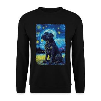 Cane Corso Nuit étoilée - Sweat-shirt Unisexe - noir - Devant - Alina (178cm) & Michal (187cm)