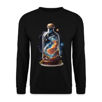 Universe in Bottle Boho Style Aesthetic - Unisex Sweatshirt - black - Front - Alina (178cm) & Michal (187cm)